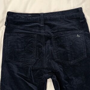 rag & bone Women's Velvet Navy Cropped Ankle Zipper Pants